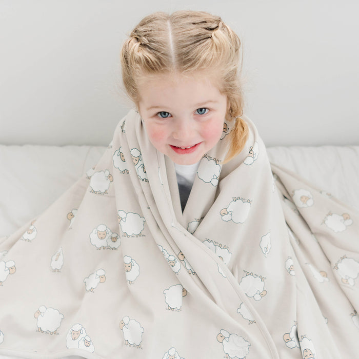4 Season® Stroller Merino Wool & Organic Cotton Baby Blanket, 40" x 31.5", Sheep