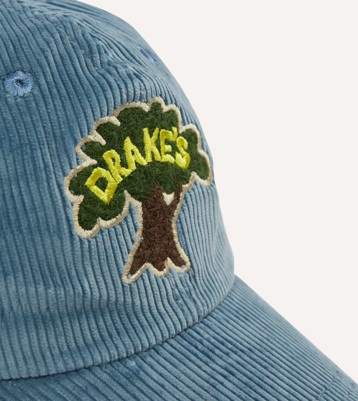 Blue Tree Emblem Cotton Corduroy Baseball Cap