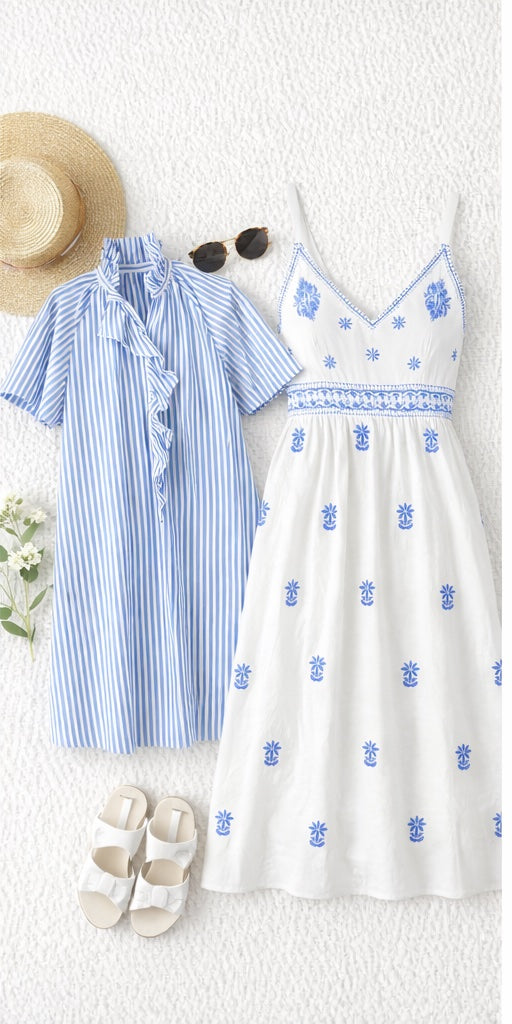 Cape Cod Stripe Dress - Blue
