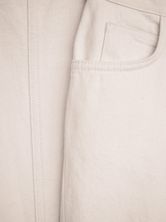 Cream Panelled A-Line Skirt