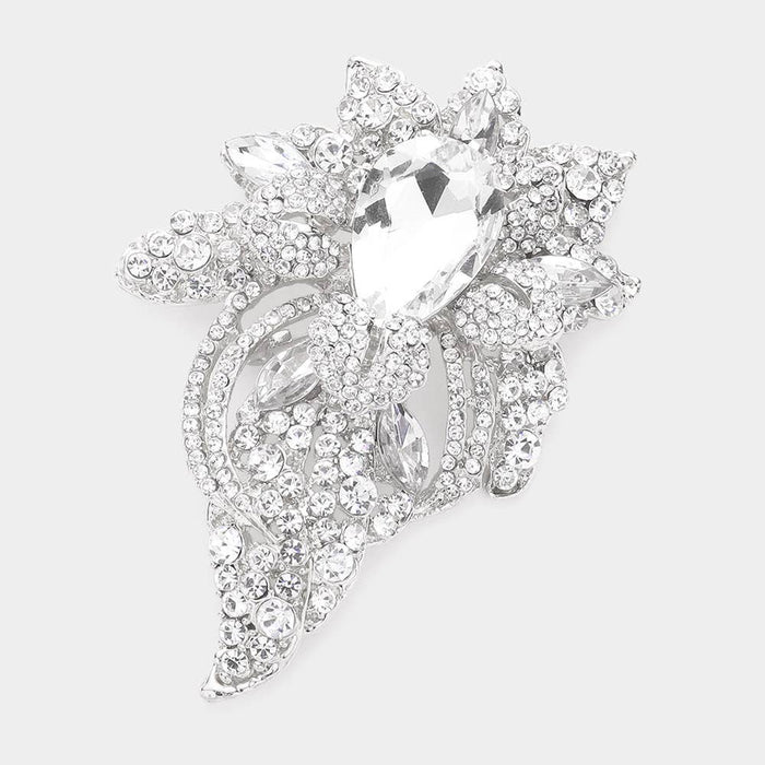 Style the Floral Crystal Pave Bouquet Brooch / Pendant exclusively at Born To Glam