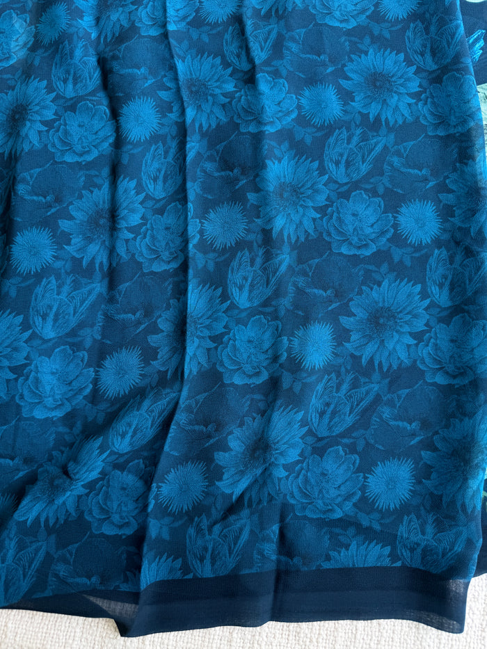 Floral printed georgette saree