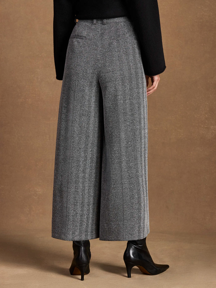 Grey Herringbone Culottes