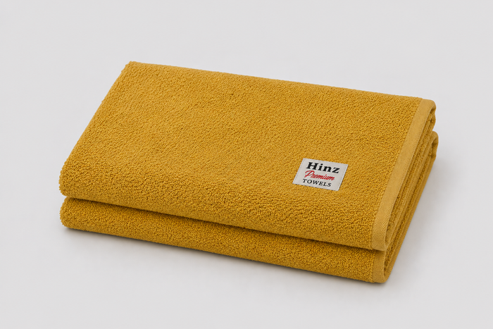 Hinz Premium Popcorn Towel Mustard 27 x 54 Inches - Hinz Clothing