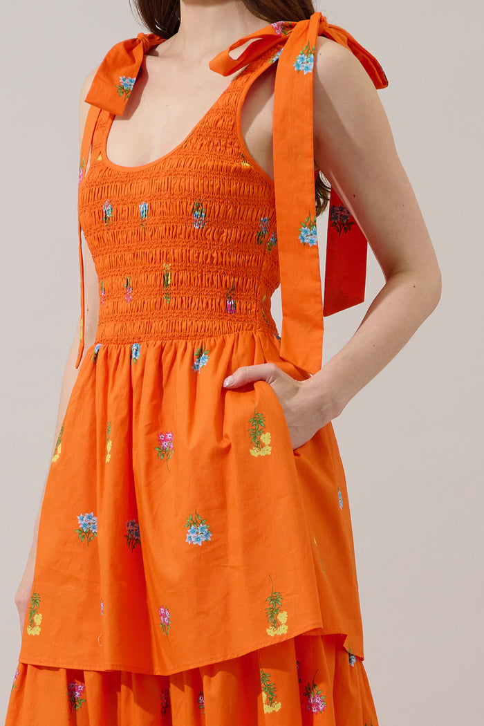 Kasia Smocked Midi Dress Denvie Floral