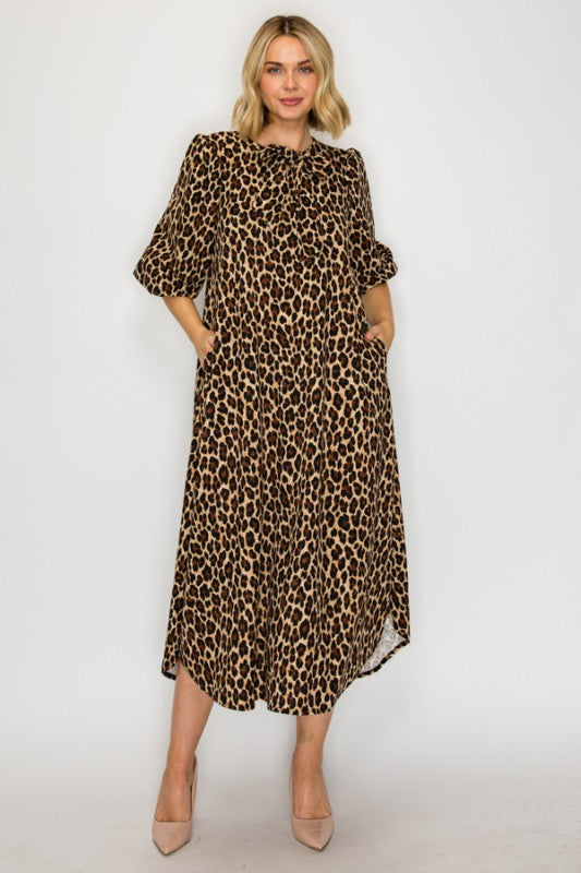 Leopard Bow Dress