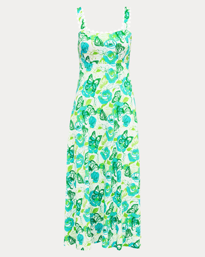 Lilly Pulitzer Dwyer Midi Dress - Resort White Monarch Rose