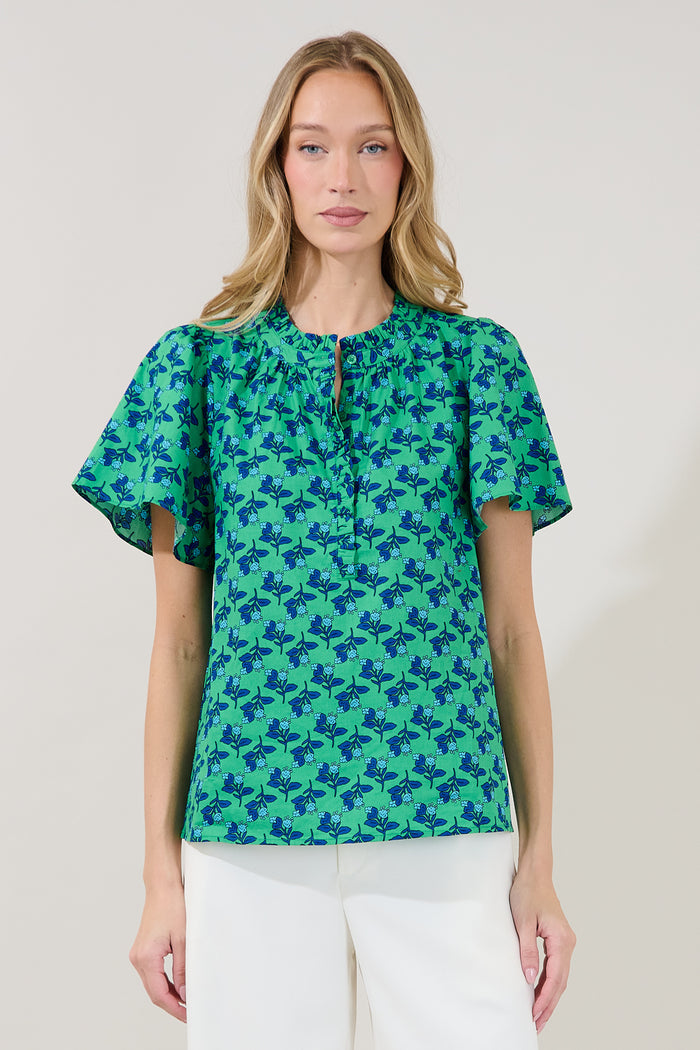 Lily Ruffle Blouse Floral