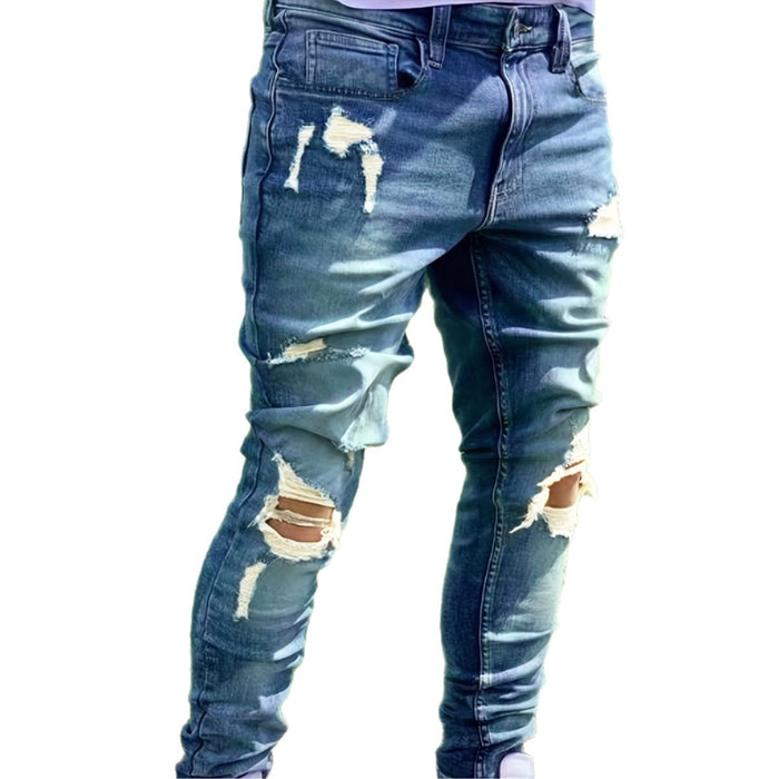 Men's Ripped Fashion Personality Street Trend