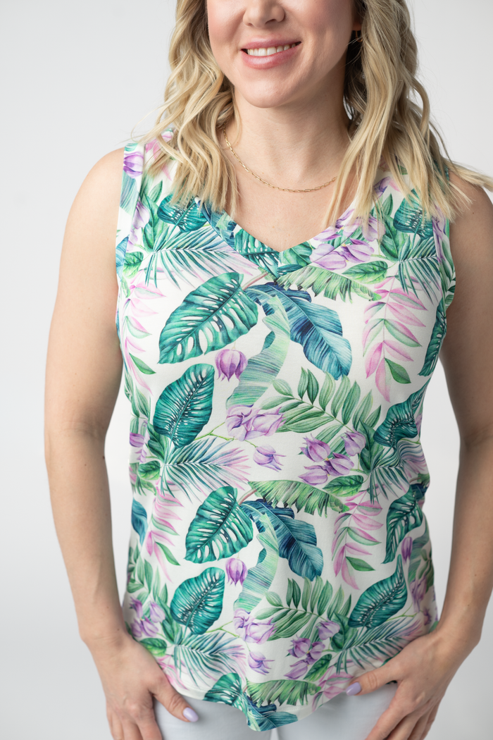 Noelle Tank - Tropical Leaf by Michelle Mae