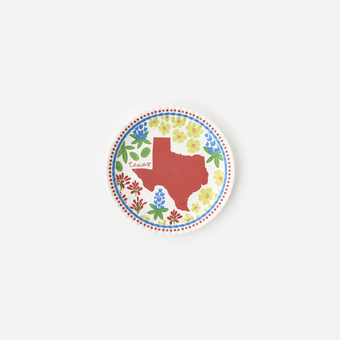 Plate Set Texas in Bloom Paper Look