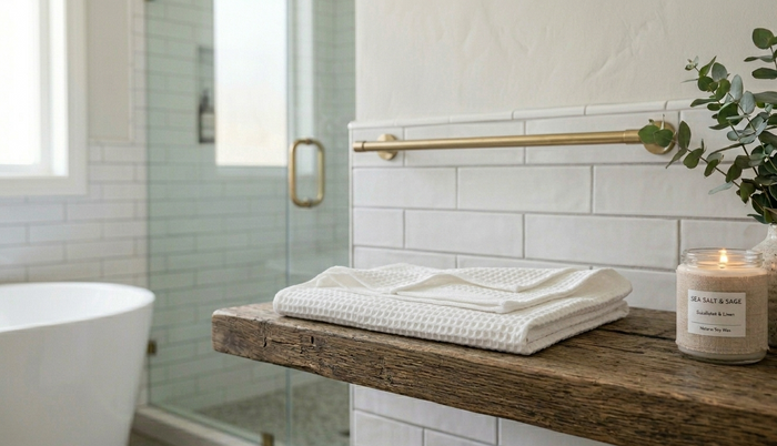 Premium Cotton Waffle Bath Sheet Towel (White) - Hinz Clothing