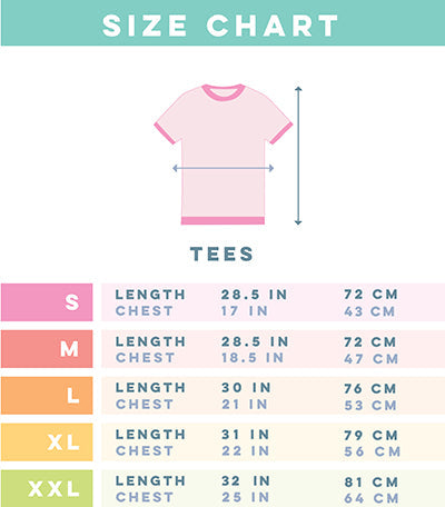 Length: Measure from the highest point of the shoulder to the bottom hem. Chest: Measure around the widest part of the chest. Size S – Length: 28.5 inches (72 cm), Chest: 17 inches (43 cm). Size M – Length: 28.5 inches (72 cm), Chest: 18.5 inches (47 cm). Size L – Length: 30 inches (76 cm), Chest: 21 inches (53 cm). Size XL – Length: 31 inches (79 cm), Chest: 22 inches (56 cm). Size XXL – Length: 32 inches (81 cm), Chest: 25 inches (64 cm).