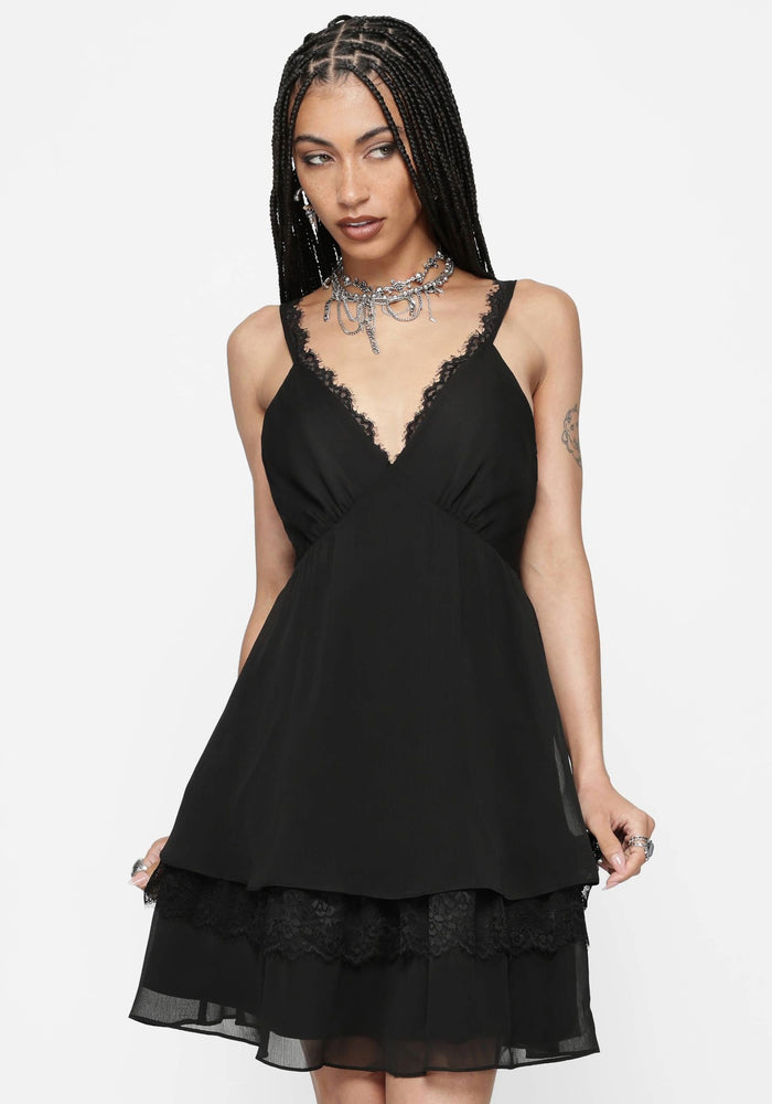 Selyth Lace Tiered Mini Dress