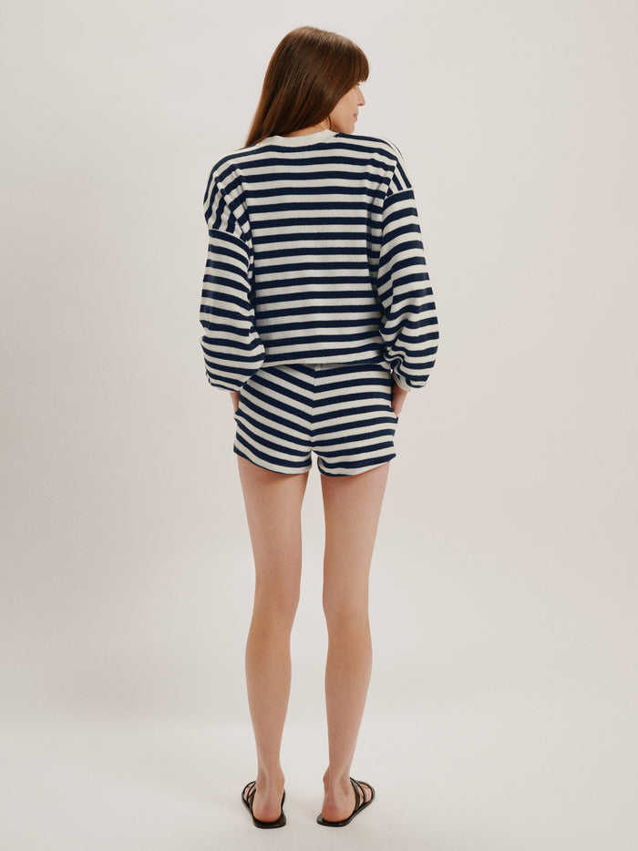 Navy Ivory Stripe