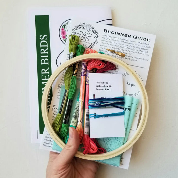 Summer Hummingbird Embroidery Kit, Jessica Long Embroidery