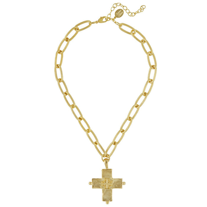 Susan Shaw Jerusalem Double Cross Chain Necklace
