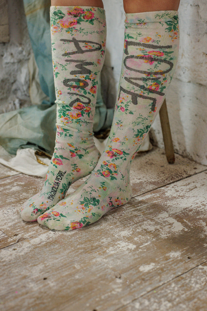 Tie Dye Love Amor OTK Socks