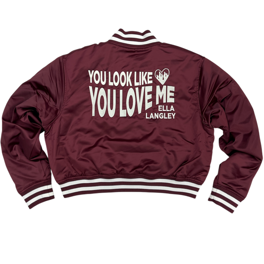 "you look like you love me" satin crop jacket