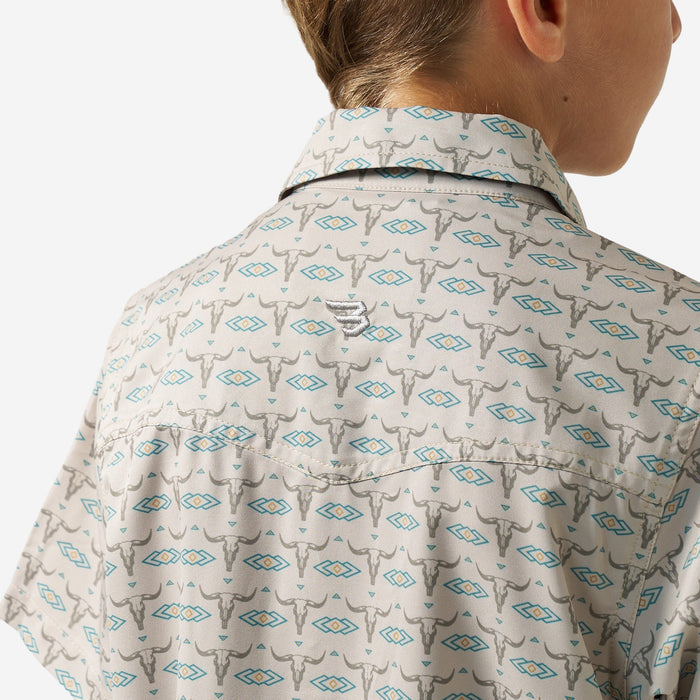 Youth Performance Western Shirt - Skull Rancher