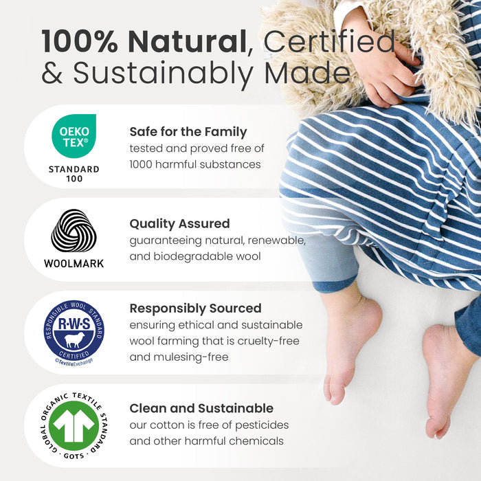 4 Season® Baby Sleep Bag with Feet, Merino Wool & Organic Cotton, Puppy