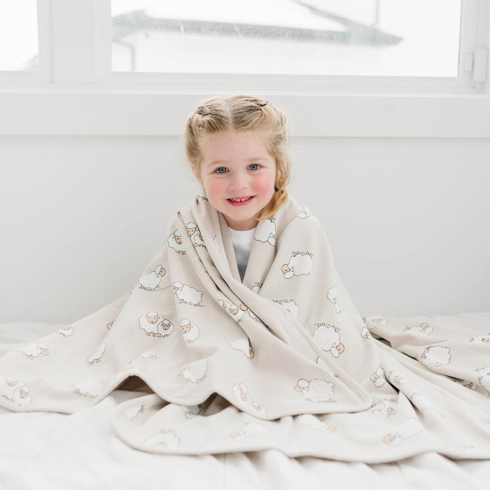 4 Season® Stroller Merino Wool & Organic Cotton Baby Blanket, 40" x 31.5", Sheep