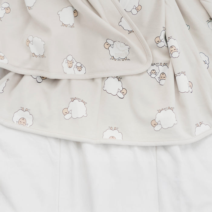 4 Season® Stroller Merino Wool & Organic Cotton Baby Blanket, 40" x 31.5", Sheep