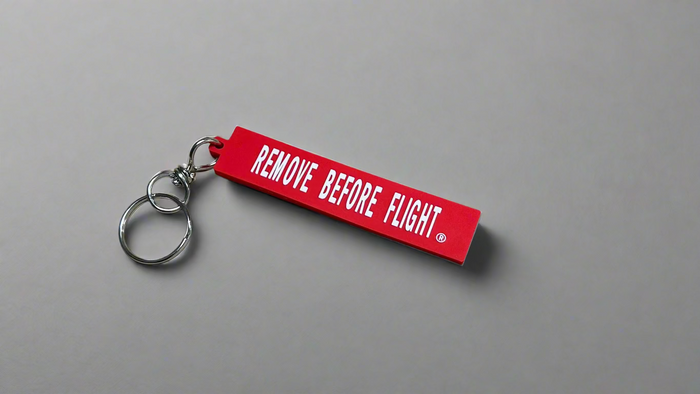 Remove Before Flight PVC Keychain