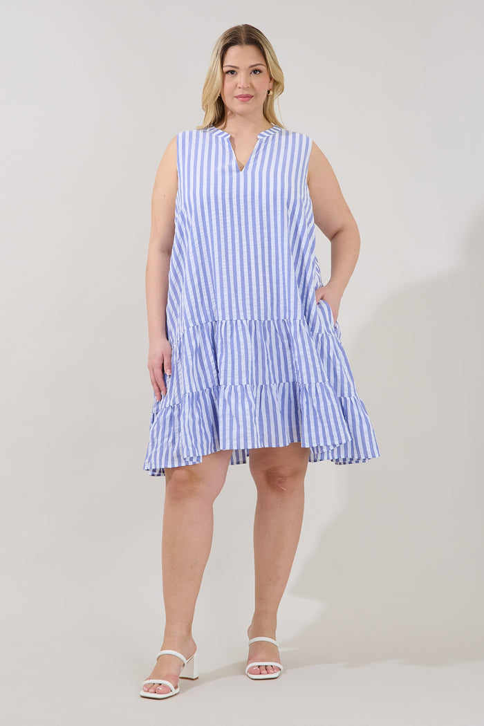 Addelyn Stripe Shift Mini Dress Curve
