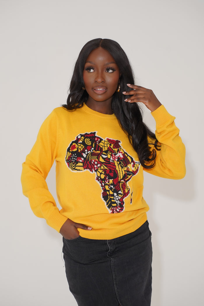 African Heritage Knitted Map Sweatshirt
