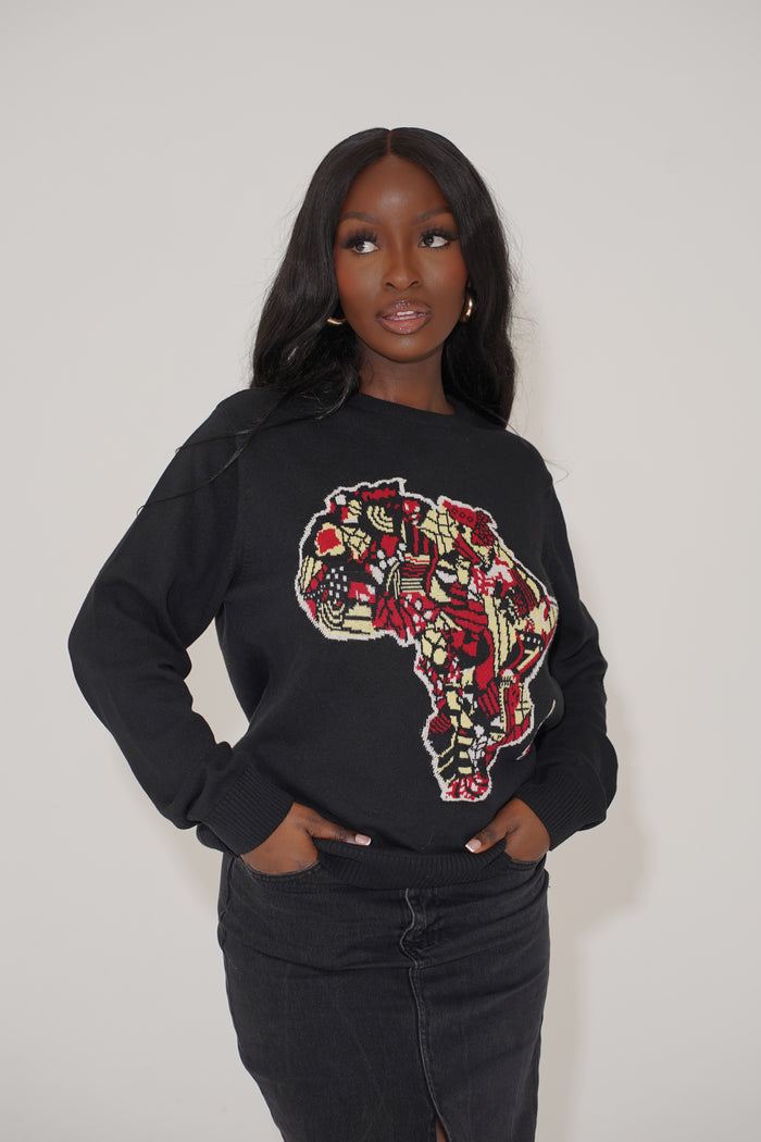 African Heritage Knitted Map Sweatshirt