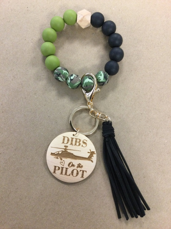 AH-64 Apache Silicone Wristlet Key Chain