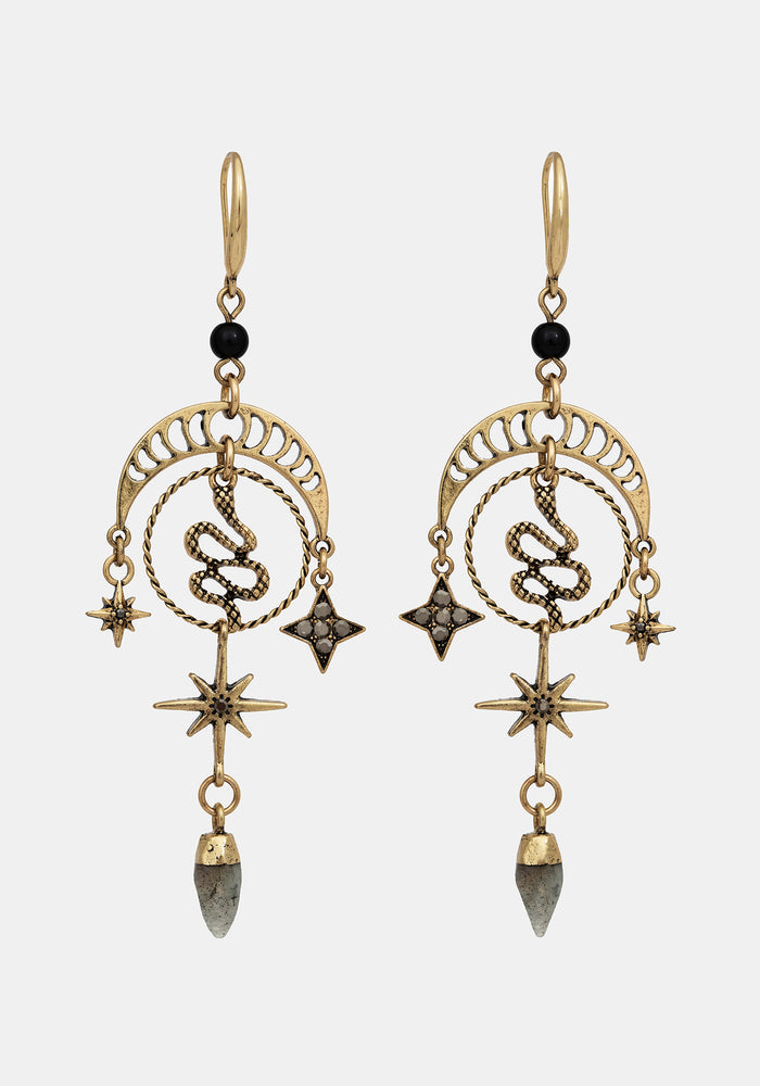 Alexen Snake Moon Earrings