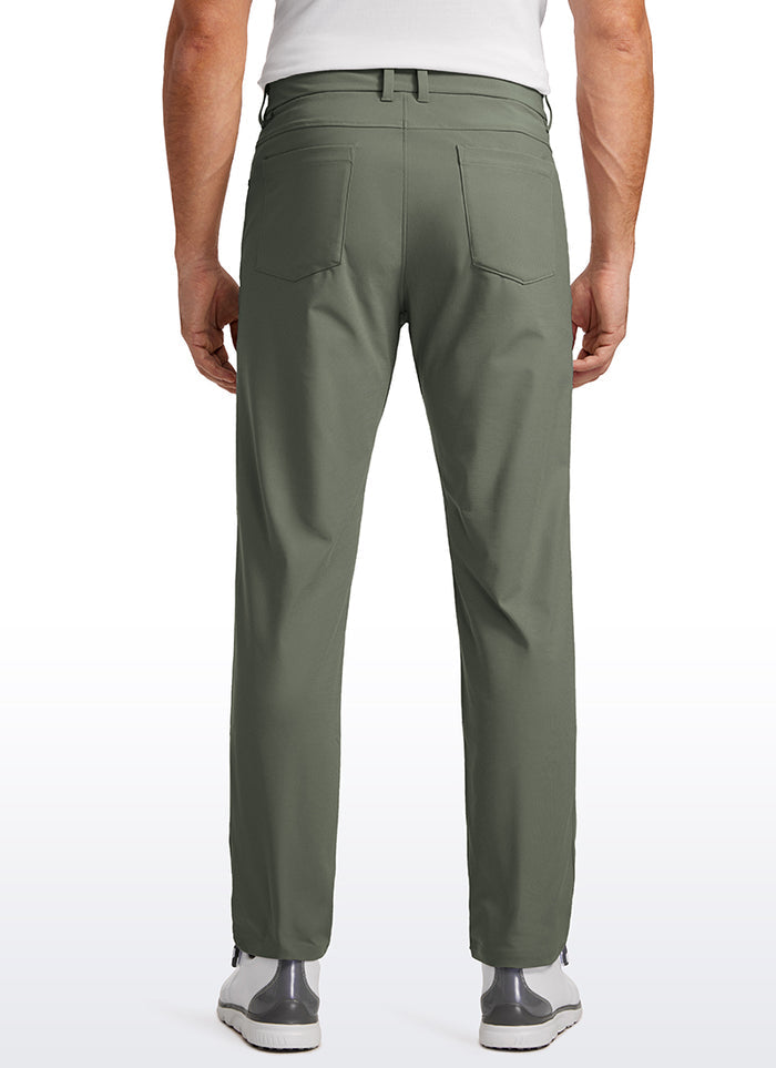 CRZ YOGA Mens Work Slim Fit All-Day Comfort Golf Pants 5 Pockets 30'' Light Army Green