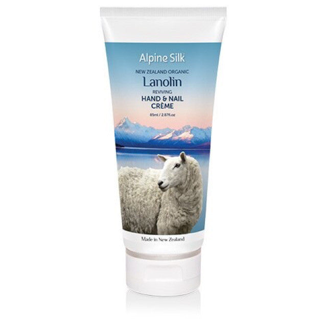 Hand and Nail Creme bottle. 85ml. Image of sheep on bottle