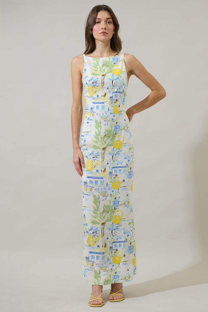 Amalfi Coast Mizie Open Back Maxi Dress