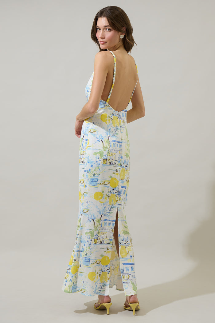 Amalfi Coast Mizie Open Back Maxi Dress