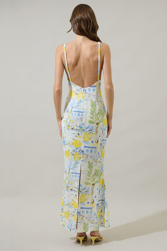 Amalfi Coast Mizie Open Back Maxi Dress