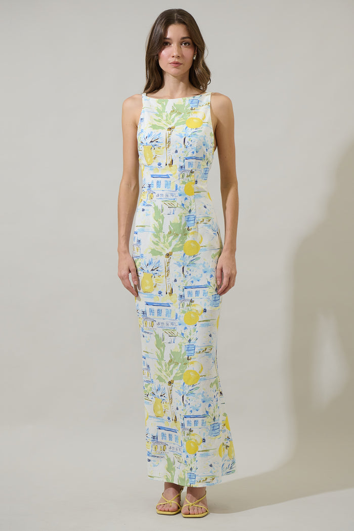 Amalfi Coast Mizie Open Back Maxi Dress
