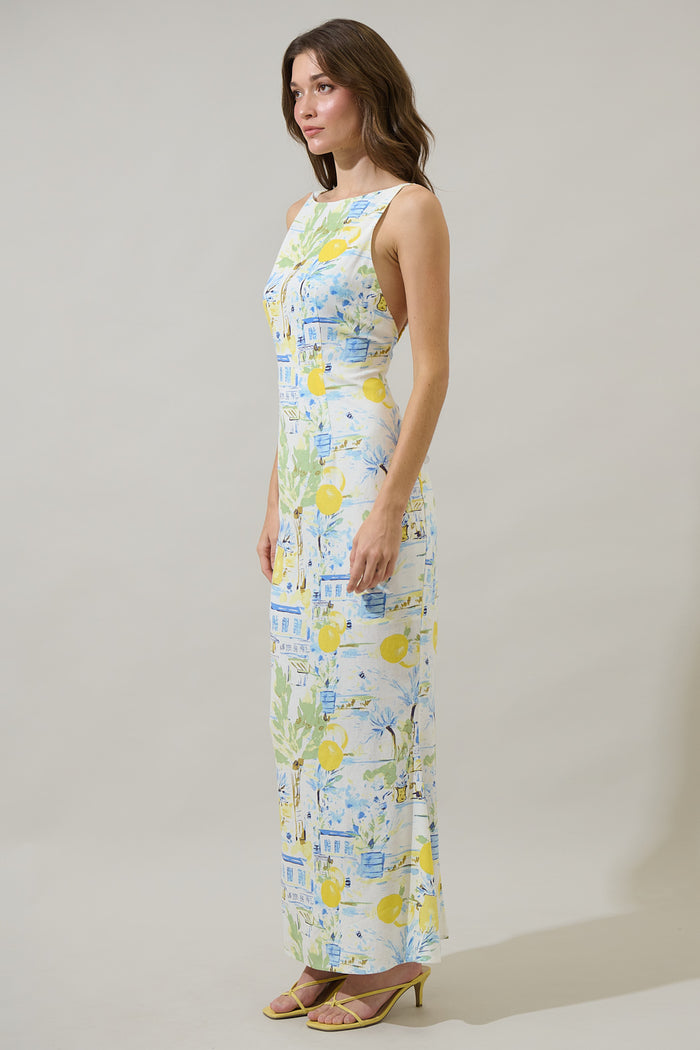 Amalfi Coast Mizie Open Back Maxi Dress