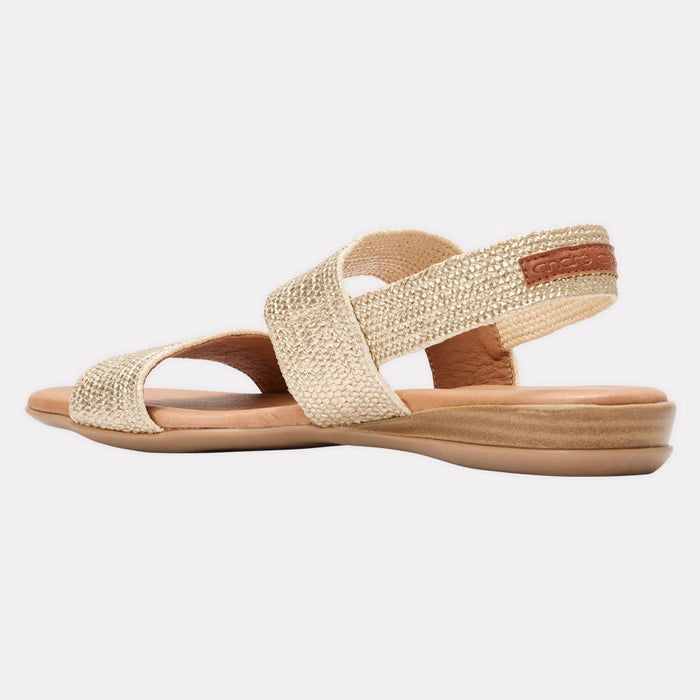Andre Assouse Nigella Metallic Stretch Raffia Sandal