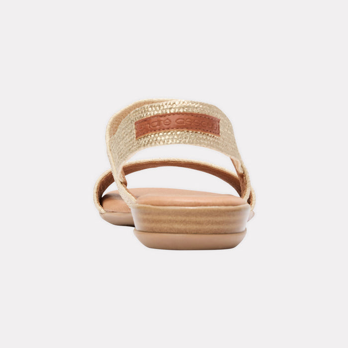 Andre Assouse Nigella Metallic Stretch Raffia Sandal
