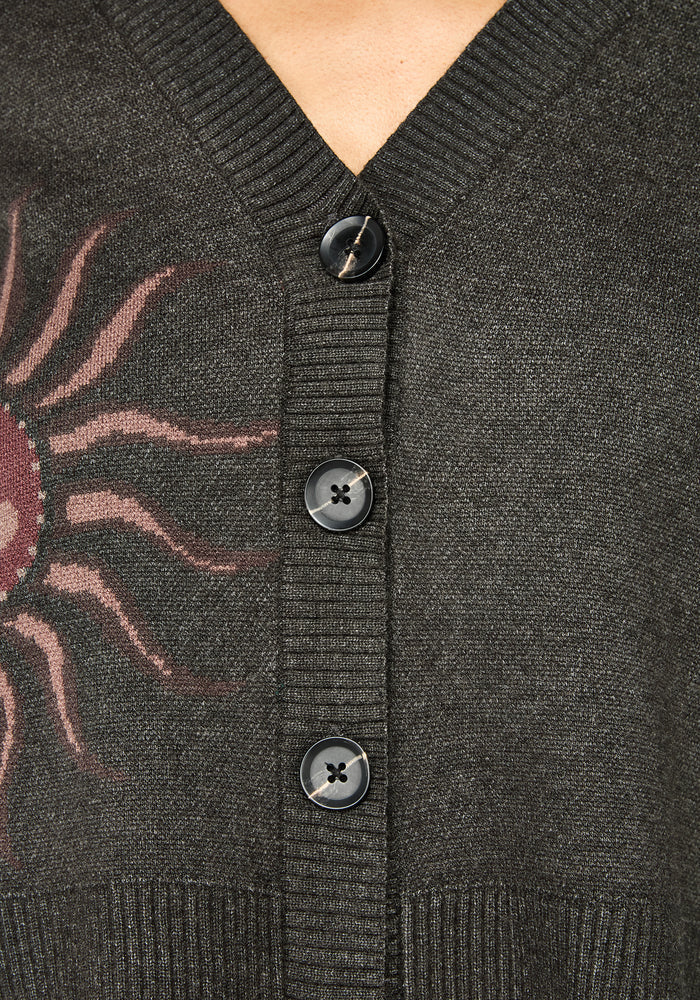 Angela Celestial Jacquard Knit Cardigan