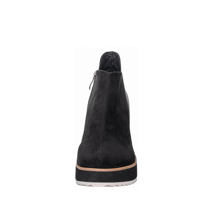 Antelope - Q84 - Imani - Suede Wedge Ankle Booties Elastic Side Panel - Black Suede - SALE