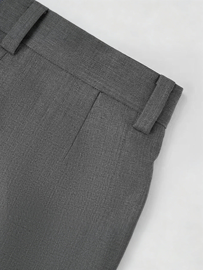 Asymmetric Pleated Wide-Leg Pants