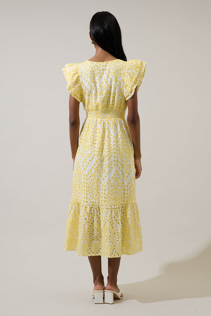 At Sea Eyelet Zayla Midi Dress
