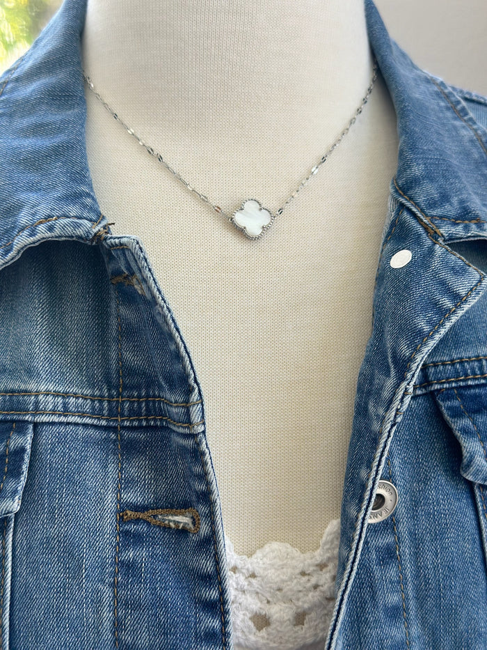 Avery necklace styled with mannequin