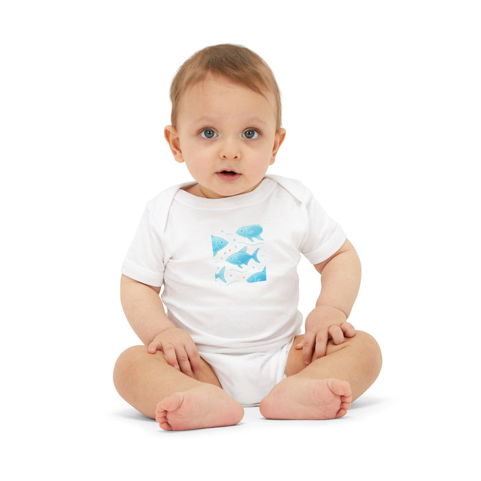 Baby Bodysuit – Ocean Style, Soft Airlume Cotton