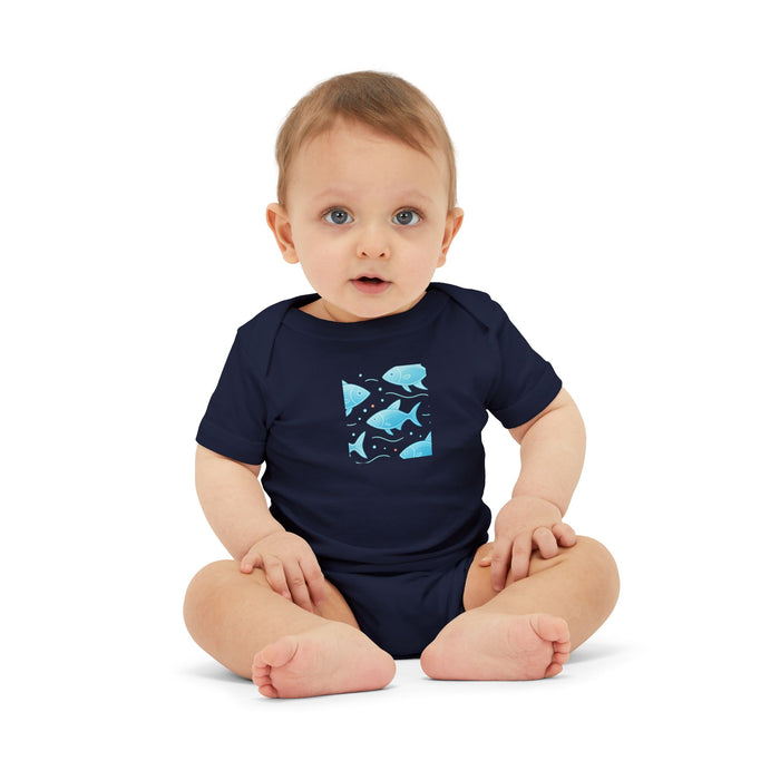 Baby Bodysuit – Ocean Style, Soft Airlume Cotton
