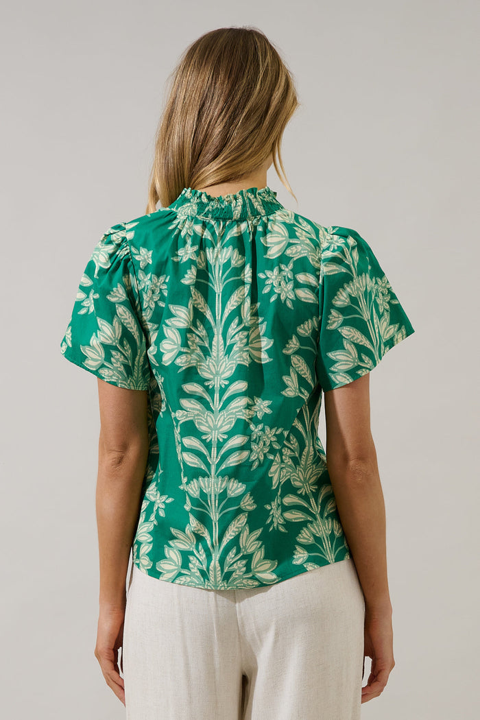 Barcy Smocked Top Estela Floral